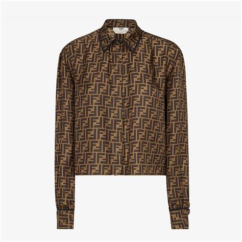 fendi brown twill shirt|Brown twill shirt .